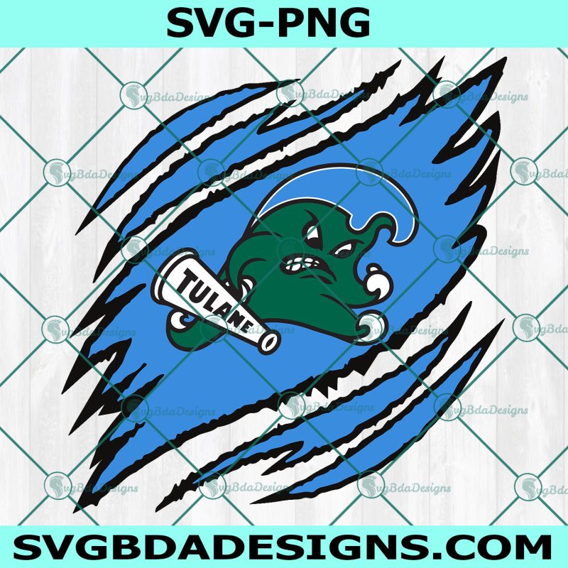 Tulane Green Wave Ripped Claw SVG, NCAA Mascot University College Svg, NCAA Ripped Claw Svg, NCAA Logo SVG, Tulane Green Wave Svg