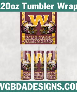 Washington Commanders 20oz Skinny Tumbler Wrap, Commanders Football Tumbler Wrap