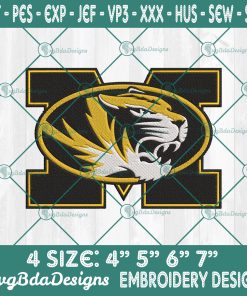 Missouri Tigers Embroidery Designs, NCAA Logo Embroidered, Missouri Tigers Football Embroidery Designs,  NCAA Football Logo Embroidery