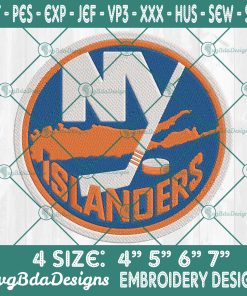New York Islanders Embroidery Designs, NHL Logo Embroidered, New York Islanders Hockey Embroidery Designs,  Hockey Logo Embroidery