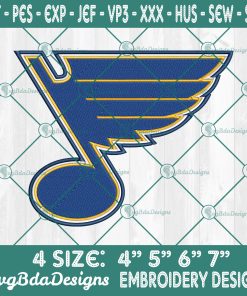 St. Louis Blues Embroidery Designs, NHL Logo Embroidered, St. Louis Blues Hockey Embroidery Designs,  Hockey Logo Embroidery