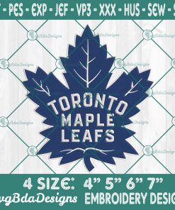 Toronto Maple Leafs Embroidery Designs, NHL Logo Embroidered, Toronto Maple Leafs Hockey Embroidery Designs,  Hockey Logo Embroidery
