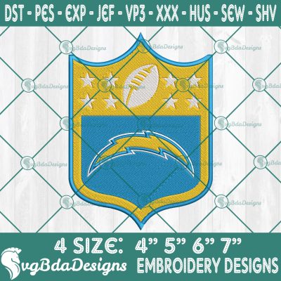 Los Angeles Chargers Logo NFL Embroidery Designs, Los Angeles Chargers Embroidery Designs, NFL Logo Embroidery Designs, America Football Embroidery Designs