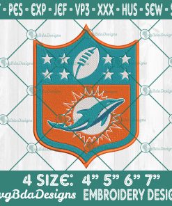 Miami Dolphins Logo NFL Embroidery Designs, Miami Dolphins Embroidery Designs, NFL Logo Embroidery Designs, America Football Embroidery Designs