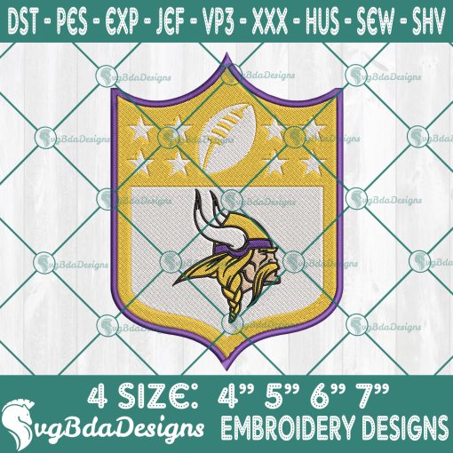 Minnesota Vikings Logo NFL Embroidery Designs, Minnesota Vikings Embroidery Designs, NFL Logo Embroidery Designs, America Football Embroidery Designs